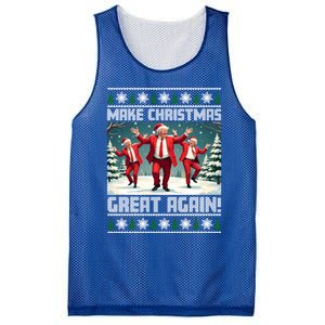 Santa Trump Dance Make Christmas Great Again Ugly Gift Mesh Reversible Basketball Jersey Tank