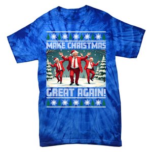 Santa Trump Dance Make Christmas Great Again Ugly Gift Tie-Dye T-Shirt