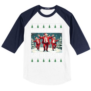 Santa Trump Dance Make Christmas Great Again Ugly Gift Baseball Sleeve Shirt