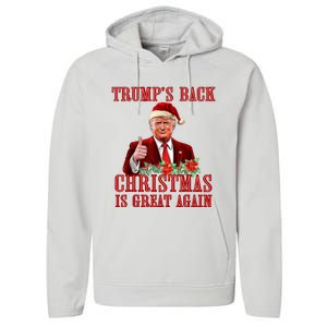 Santa Trump Dance Make Christmas Great Again Ugly Sweater Performance Fleece Hoodie