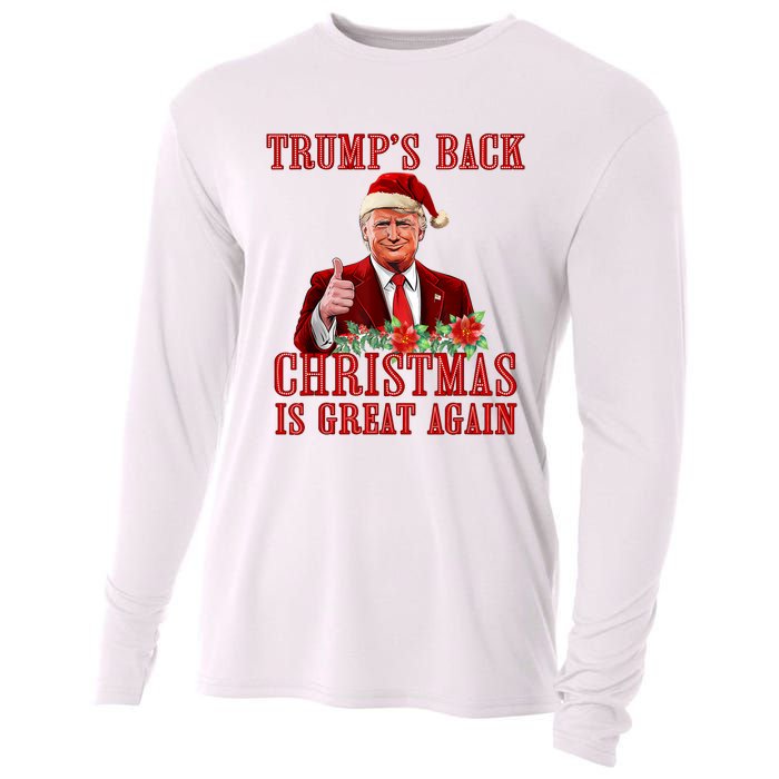 Santa Trump Dance Make Christmas Great Again Ugly Sweater Cooling Performance Long Sleeve Crew