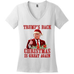 Santa Trump Dance Make Christmas Great Again Ugly Sweater Women's V-Neck T-Shirt