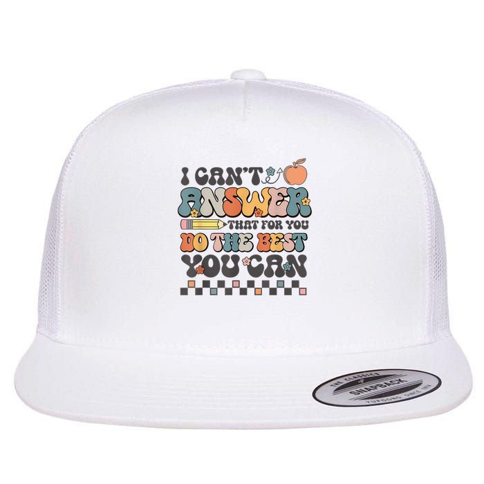 State Testing Day Motivational I Cant Answer That For You Flat Bill Trucker Hat