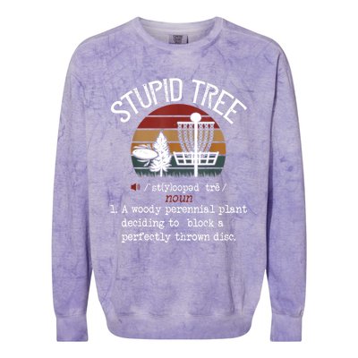 Stupid Tree Disc Golf Tshirt Funny Gift Frisbee Vintage TShirt Colorblast Crewneck Sweatshirt