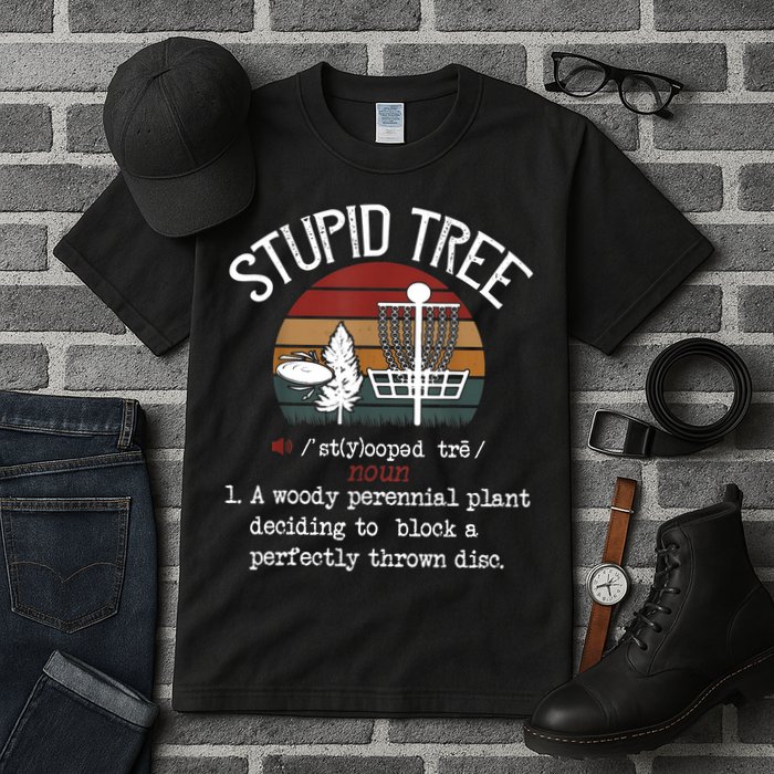 Stupid Tree Disc Golf Tshirt Funny Gift Frisbee Vintage TShirt Tall T-Shirt