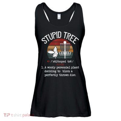Stupid Tree Disc Golf Tshirt Funny Gift Frisbee Vintage TShirt Ladies Essential Flowy Tank