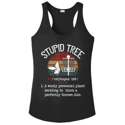 Stupid Tree Disc Golf Tshirt Funny Gift Frisbee Vintage TShirt Ladies PosiCharge Competitor Racerback Tank