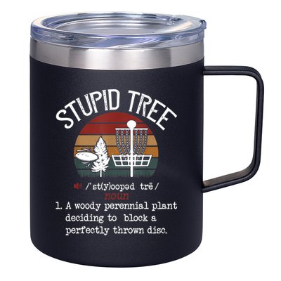 Stupid Tree Disc Golf Tshirt Funny Gift Frisbee Vintage TShirt 12oz Stainless Steel Coffee Mug