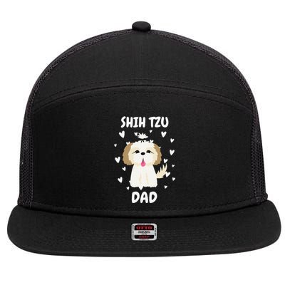 Shih Tzu Dad Papa Daddy Pa Father For Father’s Day 7 Panel Mesh Trucker Snapback Hat