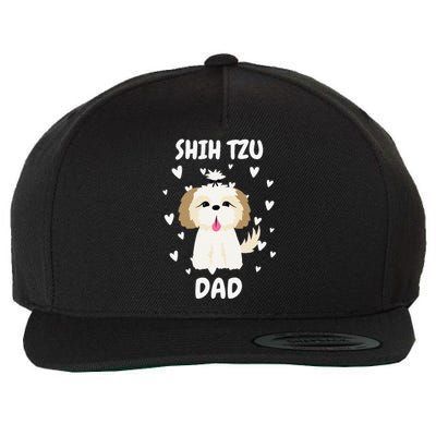 Shih Tzu Dad Papa Daddy Pa Father For Father’s Day Wool Snapback Cap