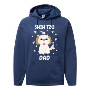 Shih Tzu Dad Papa Daddy Pa Father For Father’s Day Performance Fleece Hoodie