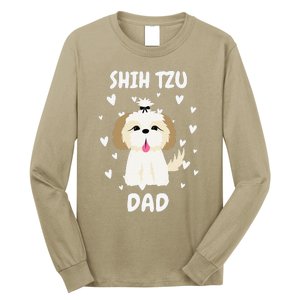 Shih Tzu Dad Papa Daddy Pa Father For Father’s Day Long Sleeve Shirt