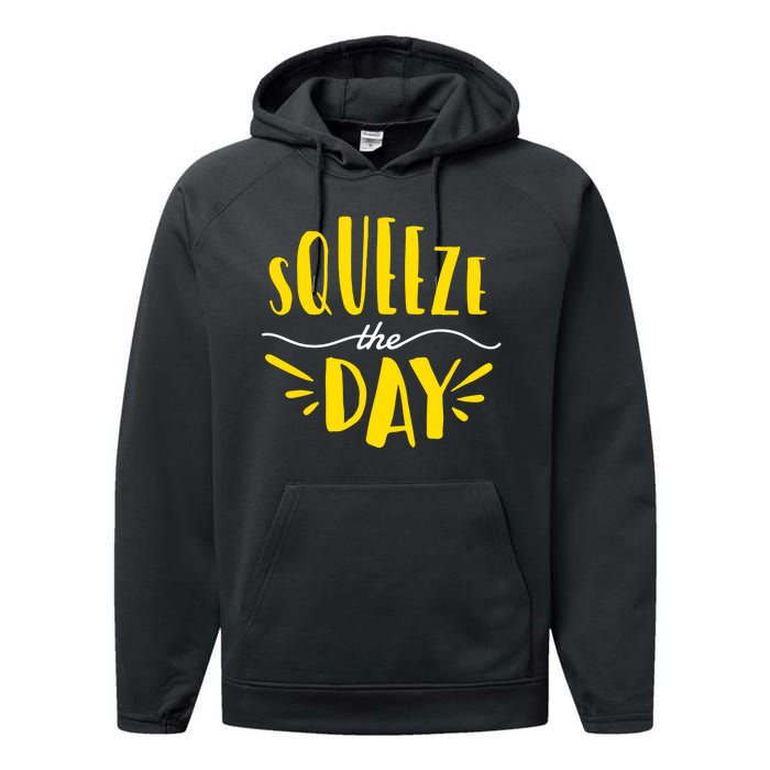 Squeeze The Day Motivation Performance Fleece Hoodie