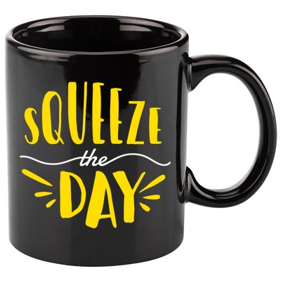 Squeeze The Day Motivation 11oz C Handle Ceramic Mug