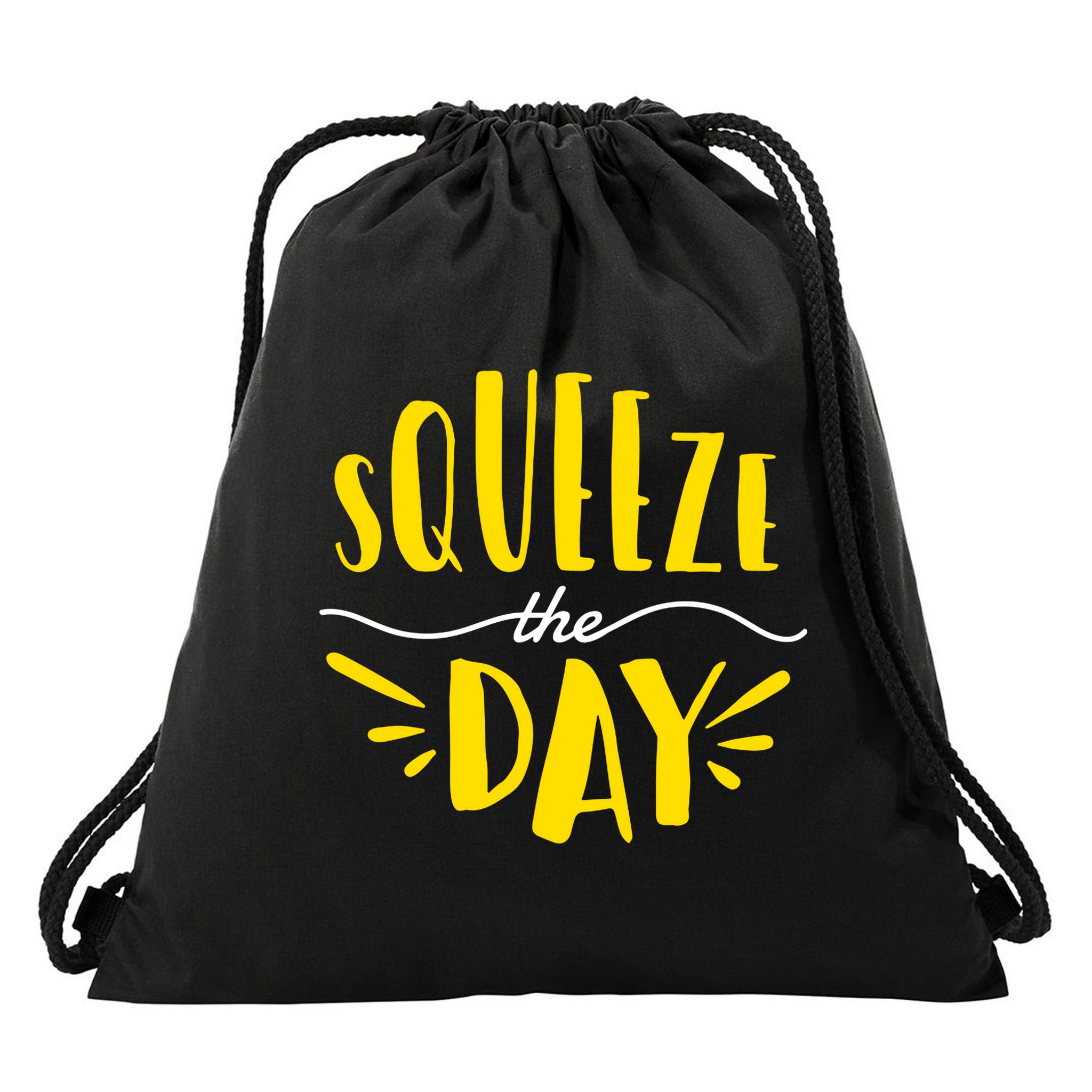 Squeeze The Day Motivation Drawstring Bag