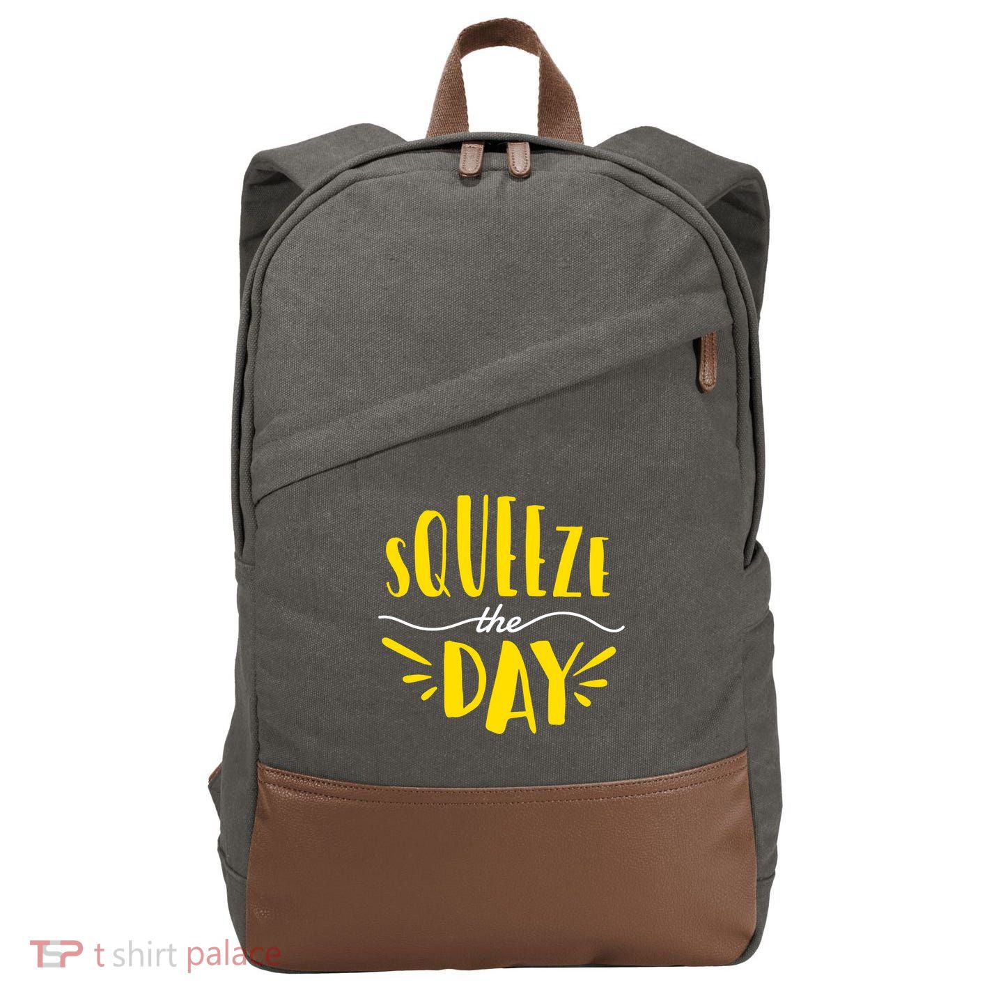 Squeeze The Day Motivation Cotton Canvas Backpack