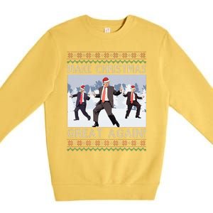 Santa Trump Dance Make Christmas Great Again Ugly Sweater Premium Crewneck Sweatshirt