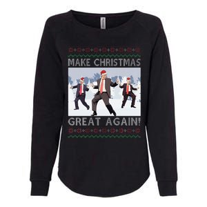 Santa Trump Dance Make Christmas Great Again Ugly Sweater Womens California Wash Sweatshirt