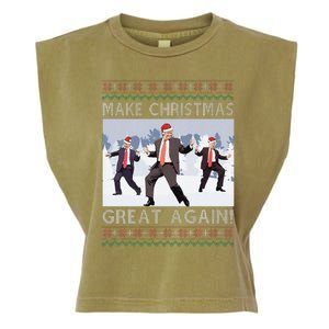 Santa Trump Dance Make Christmas Great Again Ugly Sweater Garment-Dyed Women's Muscle Tee