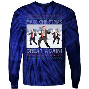 Santa Trump Dance Make Christmas Great Again Ugly Sweater Tie-Dye Long Sleeve Shirt