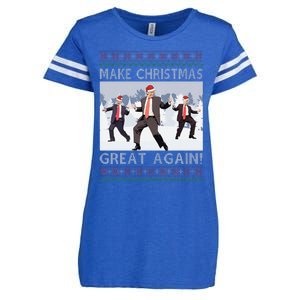 Santa Trump Dance Make Christmas Great Again Ugly Sweater Enza Ladies Jersey Football T-Shirt