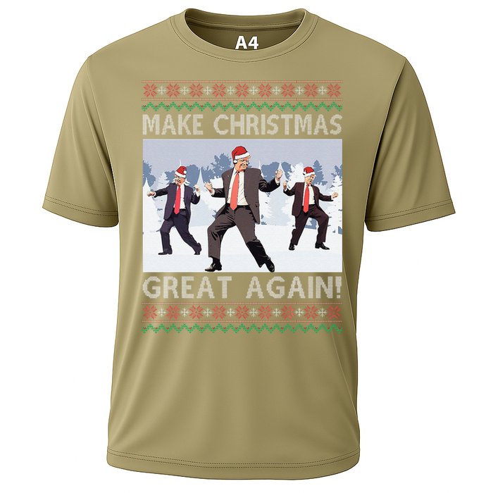 Santa Trump Dance Make Christmas Great Again Ugly Sweater Cooling Performance Crew T-Shirt