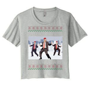 Santa Trump Dance Make Christmas Great Again Ugly Sweater Women's Crop Top Tee