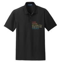 Shih Tzu Dog Owner Coffee Lovers Funny Quote Vintage Retro Dry Zone Grid Polo