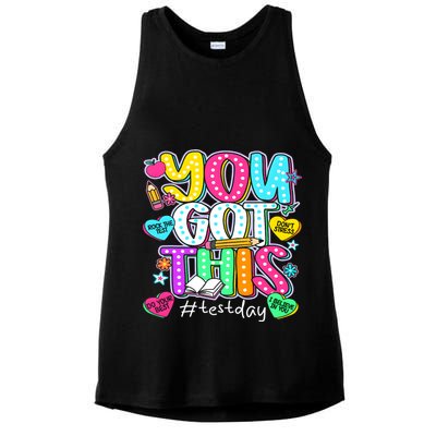 State Testing Day Motivational Teacher Groovy You Got This Ladies PosiCharge Tri-Blend Wicking Tank