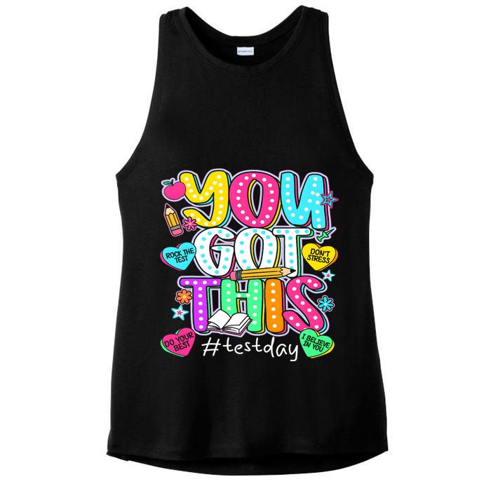 State Testing Day Motivational Teacher Groovy You Got This Ladies PosiCharge Tri-Blend Wicking Tank