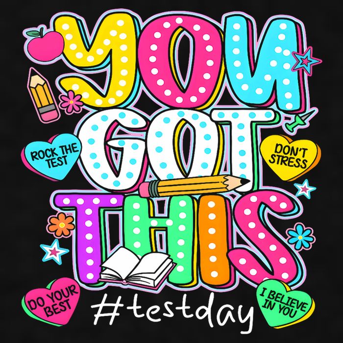 State Testing Day Motivational Teacher Groovy You Got This Ladies PosiCharge Tri-Blend Wicking Tank