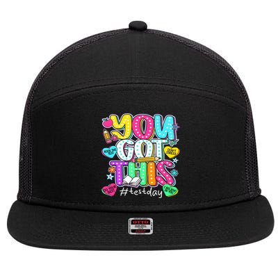 State Testing Day Motivational Teacher Groovy You Got This 7 Panel Mesh Trucker Snapback Hat