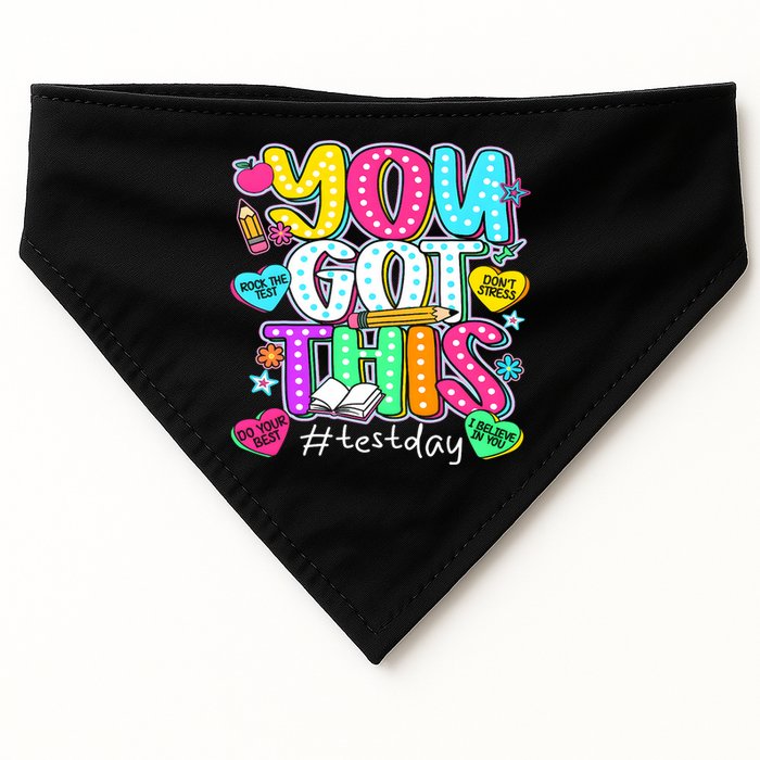 State Testing Day Motivational Teacher Groovy You Got This USA-Made Doggie Bandana