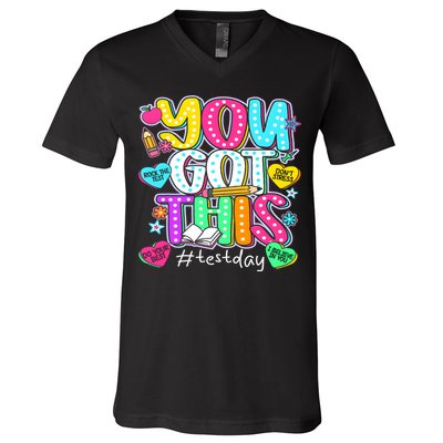 State Testing Day Motivational Teacher Groovy You Got This V-Neck T-Shirt