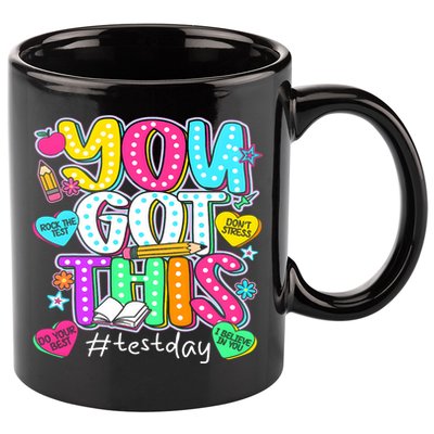State Testing Day Motivational Teacher Groovy You Got This 11oz C Handle Ceramic Mug