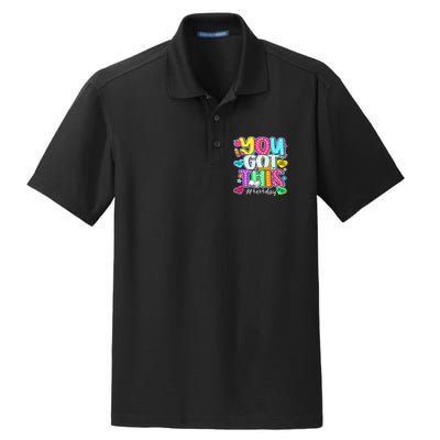 State Testing Day Motivational Teacher Groovy You Got This Dry Zone Grid Polo