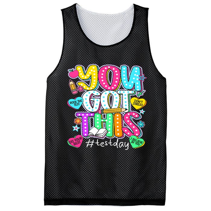 State Testing Day Motivational Teacher Groovy You Got This Mesh Reversible Basketball Jersey Tank