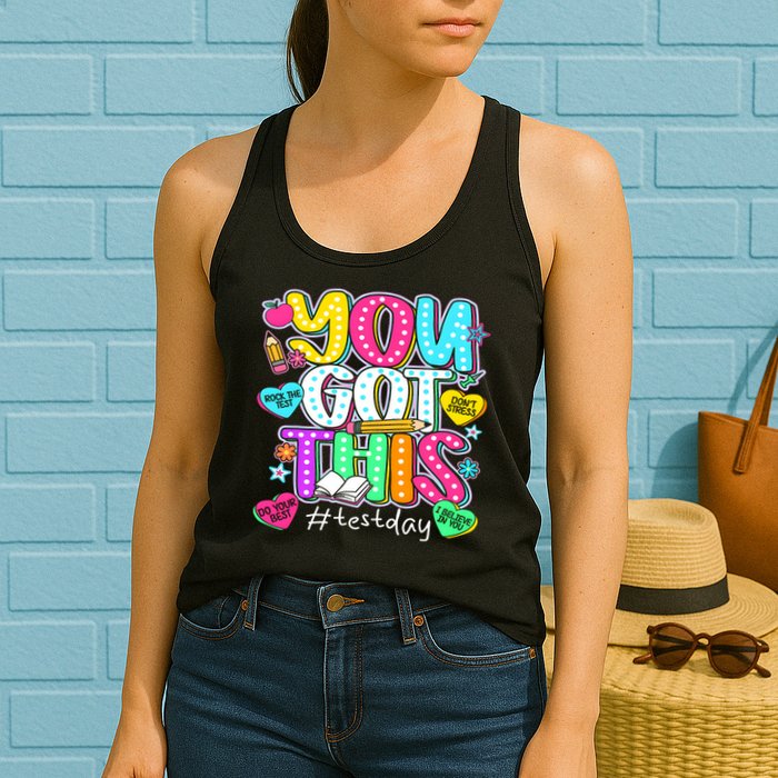 State Testing Day Motivational Teacher Groovy You Got This Womens Tank Top