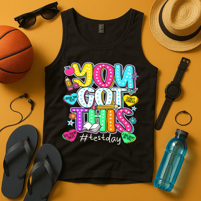 State Testing Day Motivational Teacher Groovy You Got This Tank Top
