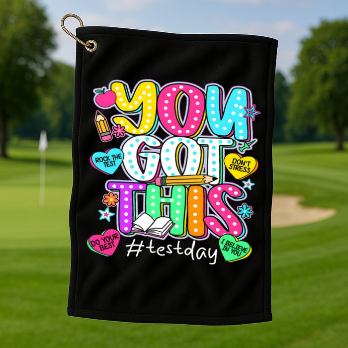 State Testing Day Motivational Teacher Groovy You Got This Golf Towel