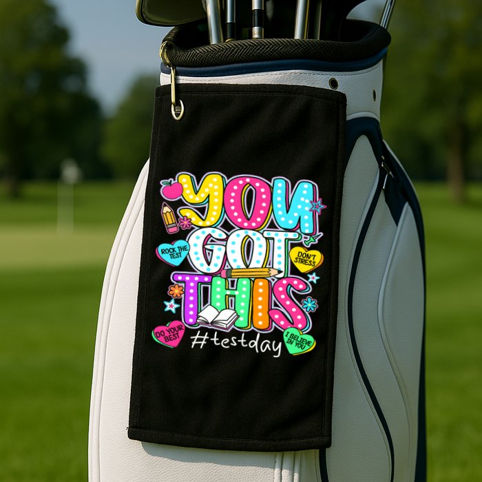 State Testing Day Motivational Teacher Groovy You Got This Golf Towel