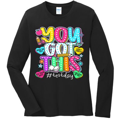 State Testing Day Motivational Teacher Groovy You Got This Ladies Long Sleeve Shirt