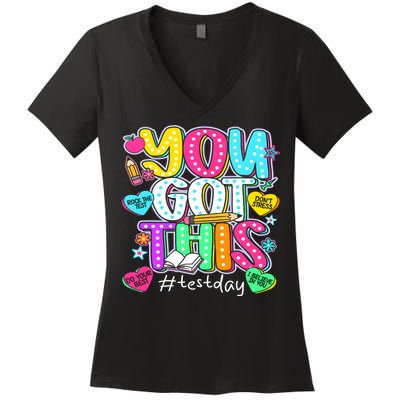 State Testing Day Motivational Teacher Groovy You Got This Women's V-Neck T-Shirt