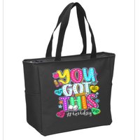 State Testing Day Motivational Teacher Groovy You Got This Zip Tote Bag