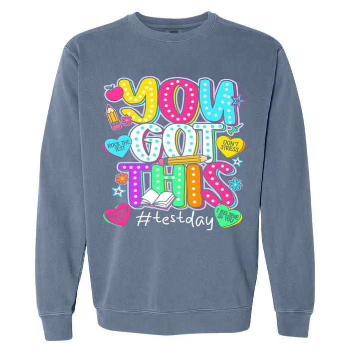 State Testing Day Motivational Teacher Groovy You Got This Garment-Dyed Sweatshirt