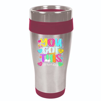 State Testing Day Motivational Teacher Groovy You Got This 16oz Travel Tumbler