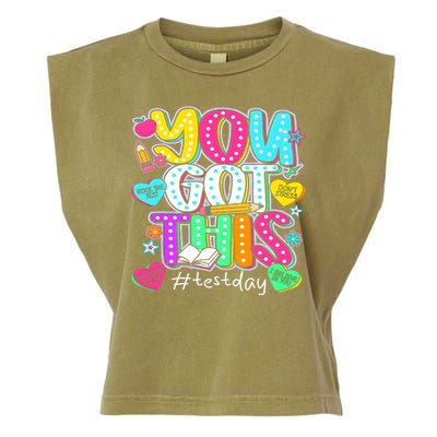 State Testing Day Motivational Teacher Groovy You Got This Garment-Dyed Women's Muscle Tee