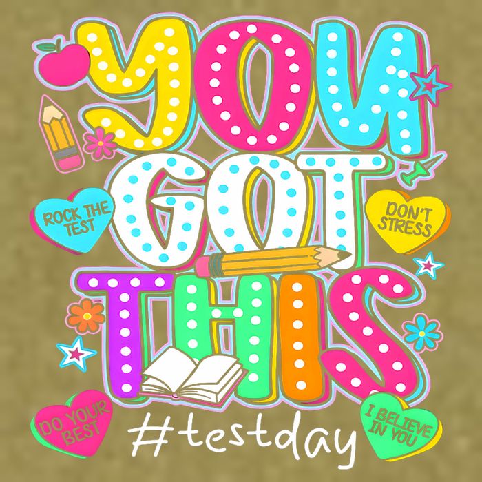 State Testing Day Motivational Teacher Groovy You Got This Garment-Dyed Women's Muscle Tee