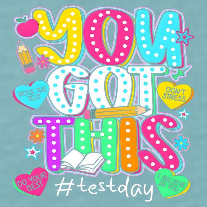 State Testing Day Motivational Teacher Groovy You Got This Sueded Cloud Jersey T-Shirt