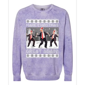 Santa Trump Dance Make Christmas Great Again Ugly Sweater Colorblast Crewneck Sweatshirt